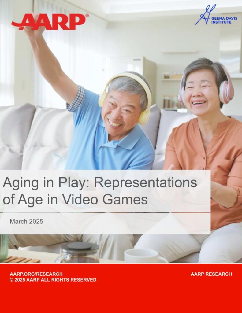 Report cover to Aging in Play: Representations of Age in Video Games