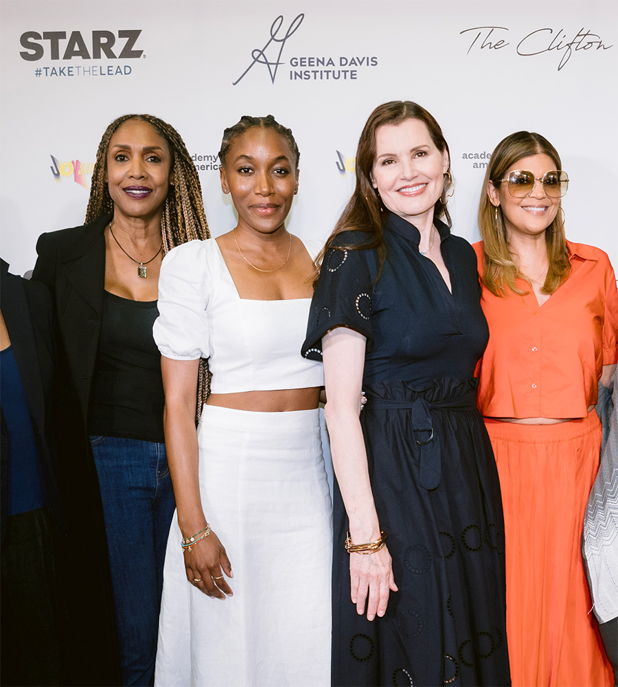 Producer Sidney Clifton with Lauren Banks, Geena Davis, and Aida Rodriguez at